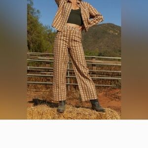 Brixton Brown and White Flower Cropped Pants Size 27